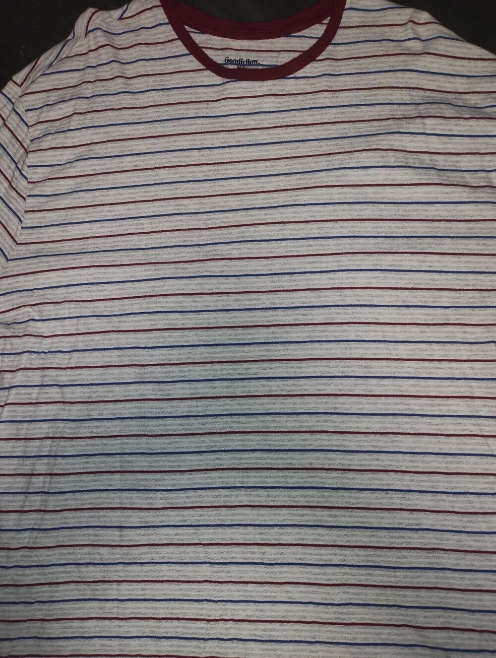 Goodfellow & Co White Short Sleeve Tee with Red & Blue Stripes